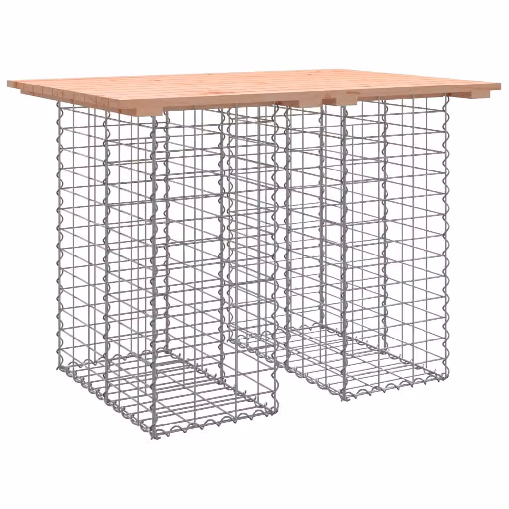 Tavolo da giardino in gabbione design 100x70x72 cm in legno massello Douglas