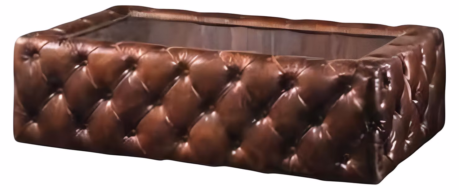 Chesterfield Glastisch Wohnzimmer Couchtisch modern elegant