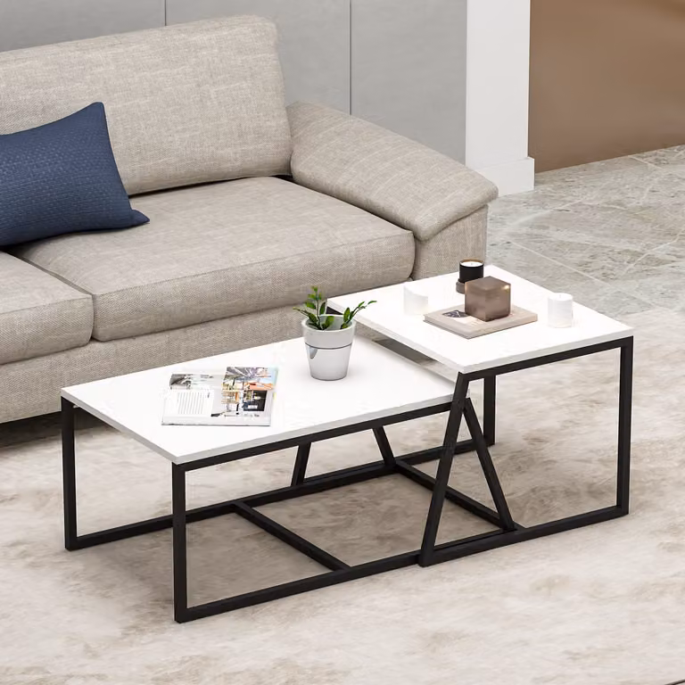 Skye Decor, Minimal - White, tavolini da caffè, bianco, 75 x 38 x 50 cm