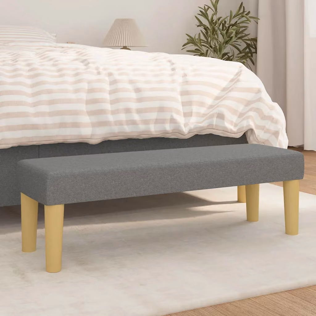 Panca moderna vidaXL in tessuto grigio con struttura in legno L: 100 cm, P: 30 cm, H: 30 cm