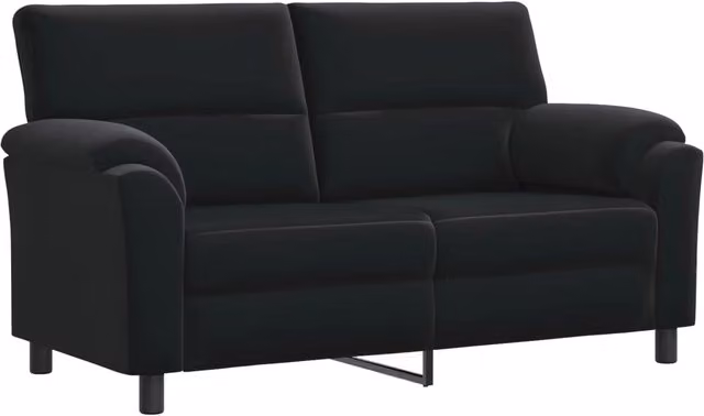 Divano moderno vidaXL in velluto nero con coperture rimovibili L: 174 cm, P: 85 cm, H: 93 cm – 1