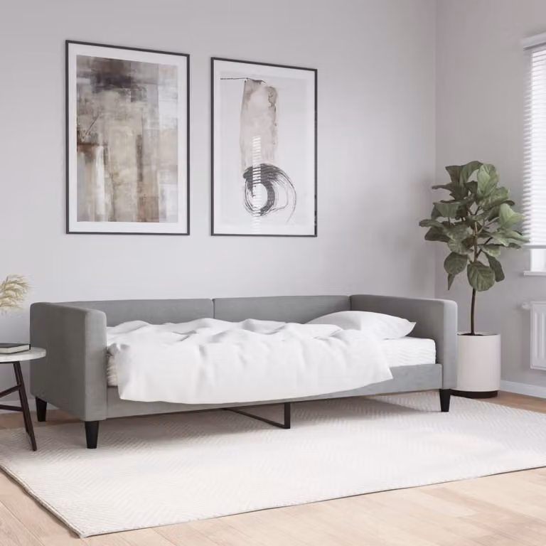 Maison Exclusive - Divano letto con materasso grigio chiaro 90x200 cm in tessuto