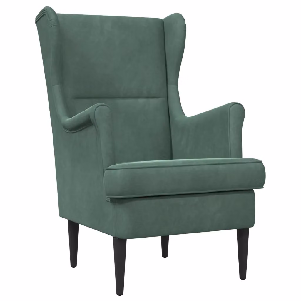 Poltrona Lounge Moderna in Velluto Verde Mare con Braccioli e Struttura in Legno e Metallo – 2