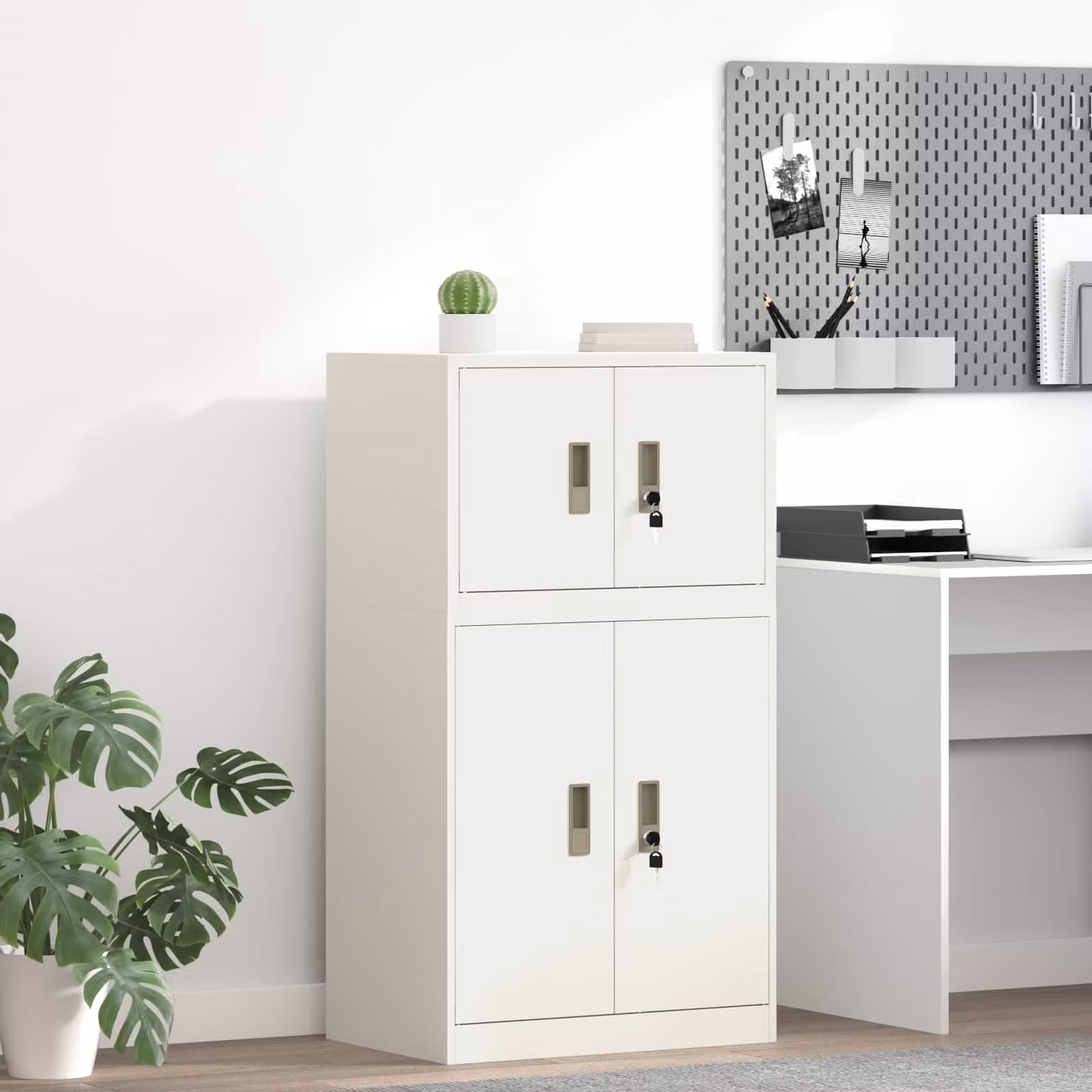 vidaXL Armadio Bianco 60 x 40 x 40 cm Acciaio