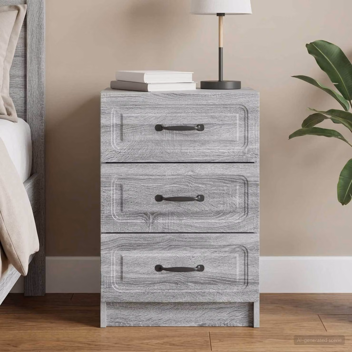 Armadio da notte vidaXL moderno in MDF Grigio Sonoma L: 43 cm, P: 41 cm, H: 63,5 cm