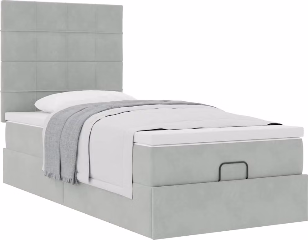 Struttura Letto Pouf con Materassi 100x200 cm Velluto