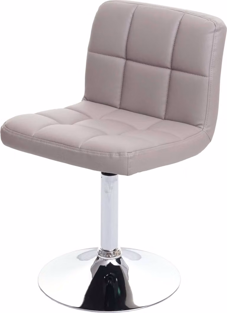 Sedia da pranzo Cadiz, sedia da cucina girevole, certificata MVG ~ Pelle finta grigio taupe, base cromata