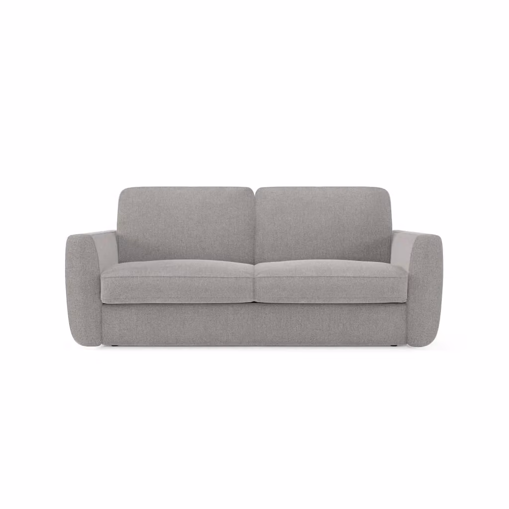 Divani.Store Divano letto Leonida grigio con materasso H18 cm e vano portaguanciali, sfoderabile e smacchiabile, L: 222 cm – 2