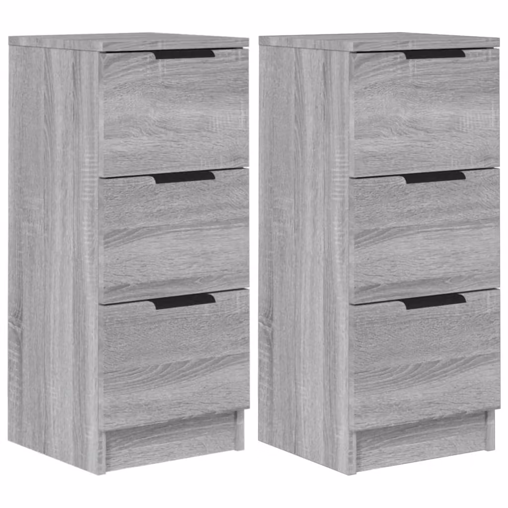 Credenze 2 pz Grigio Sonoma 30x30x70 cm in Legno Multistrato