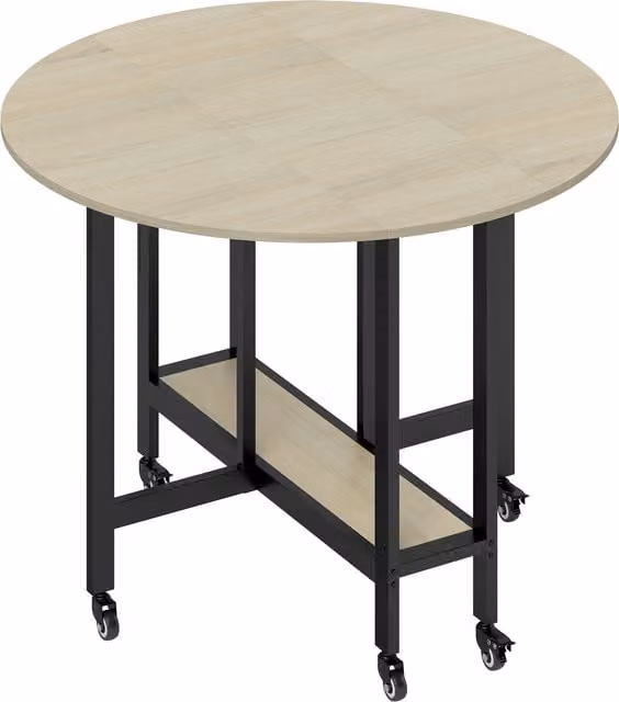 HOMCOM Tavolo pieghevole, Tavolo con funzione pieghevole e ripiano aperto, Tavolo da cucina con ruote per sala da pranzo, piccoli spazi, Legno naturale   Aosom Italy