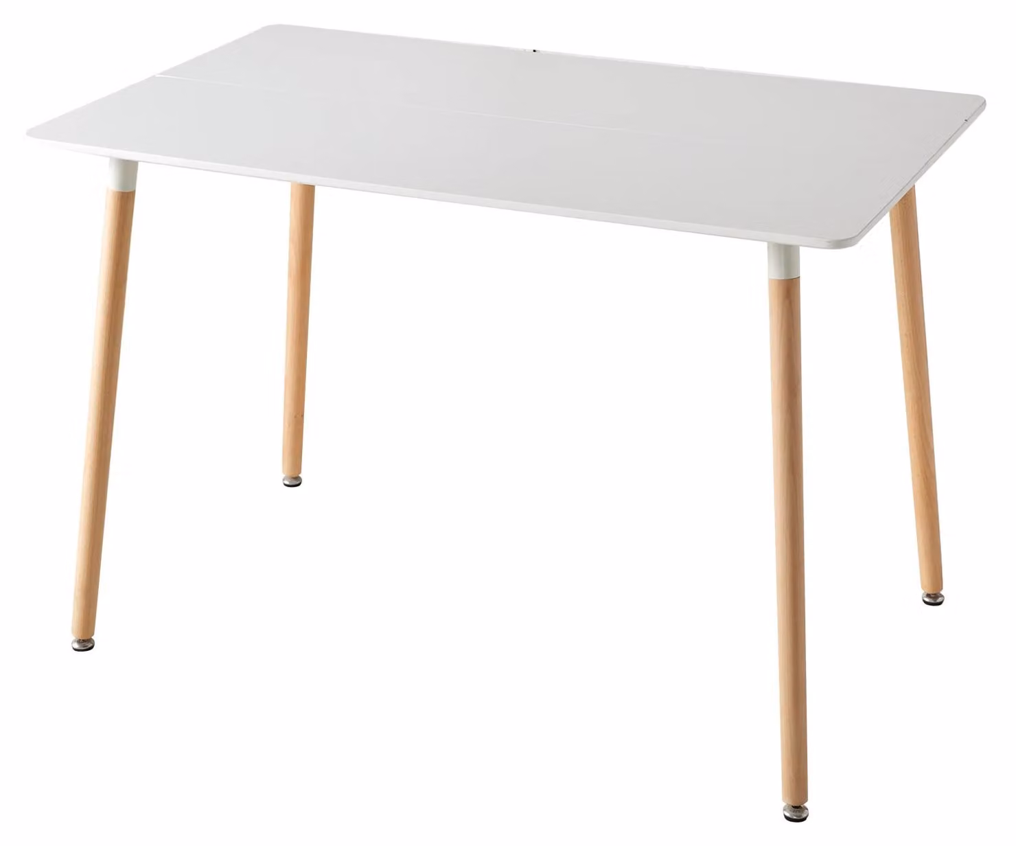 Tavolo da pranzo - Forma rettangolare - Realizzato in legno massello - Design moderno e minimalista - Per 6 persone - 110 cm - Bianco