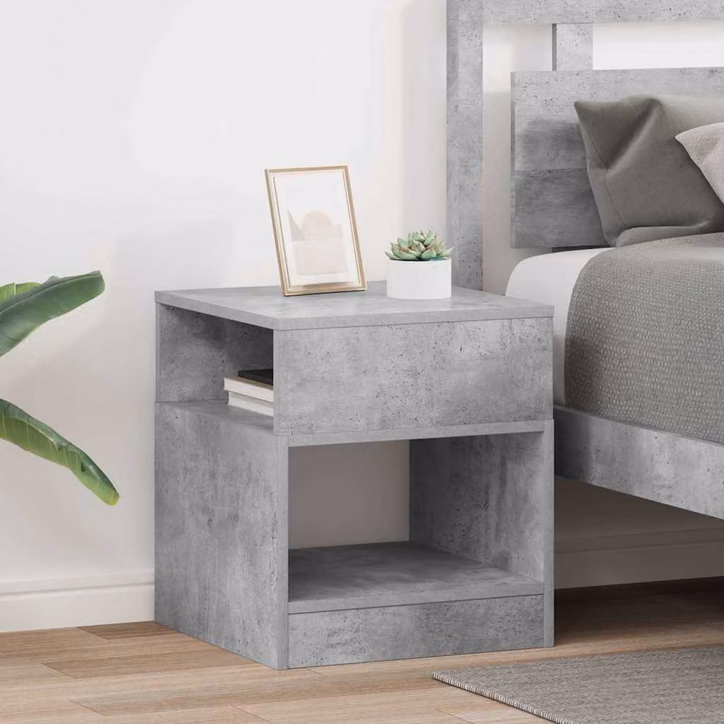 Set di 2 tavolini da soggiorno vidaXL in stile moderno, colore grigio cemento, L/P/H: 40,5 x 40 x 45 cm