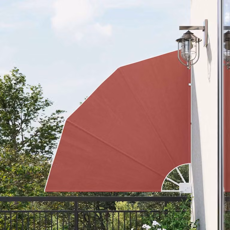 vidaXL Tenda Laterale Pieghevole per Balcone in Poliestere e Acciaio, Colore Arancione/Rosso, L 140 cm x H 140 cm