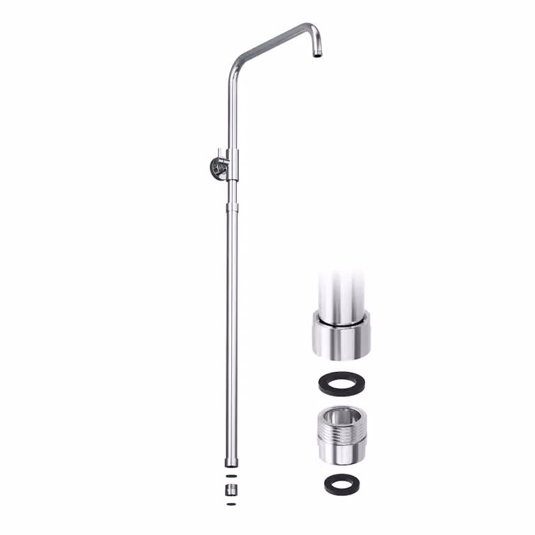 JOHO acciaio inox Asta doccia regolabile altezza adattatore filettato ,da 1/2 pollici IG a 3/4 pollici,accessorio per sistema doccia a pioggia Cromato