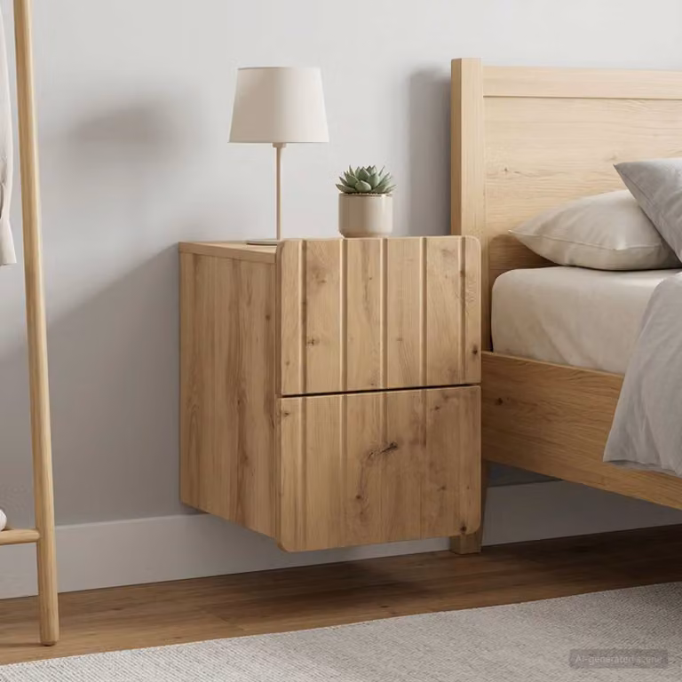 Set di 2 comodini sospesi vidaXL in stile moderno colore marrone opaco