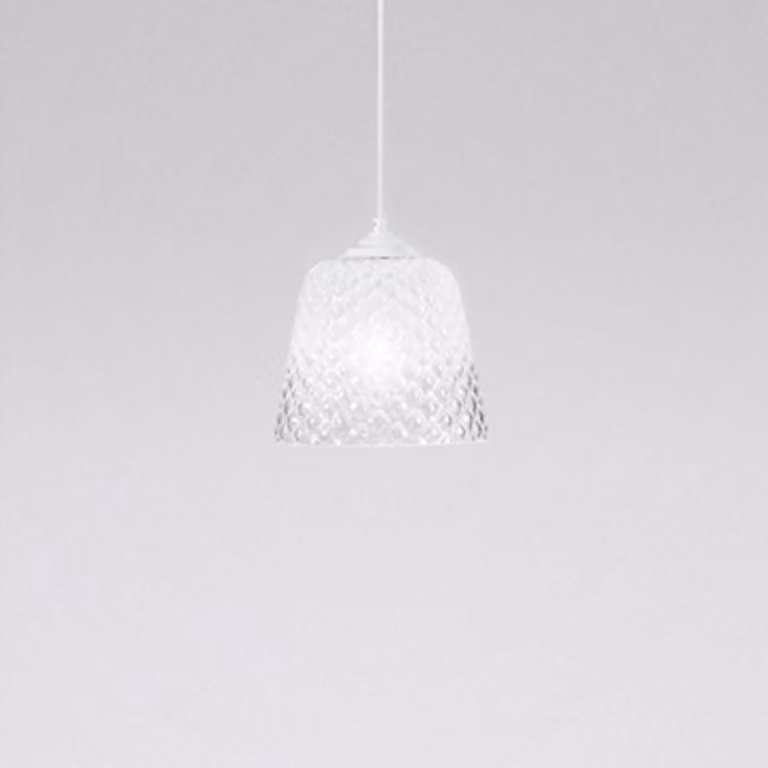 Diffusore vetro bianco per Lampadari e lampade a sospensione - finitura sfumata trasparente, design decorativo, attacco E27 (vetro piccolo) d.25X21,5