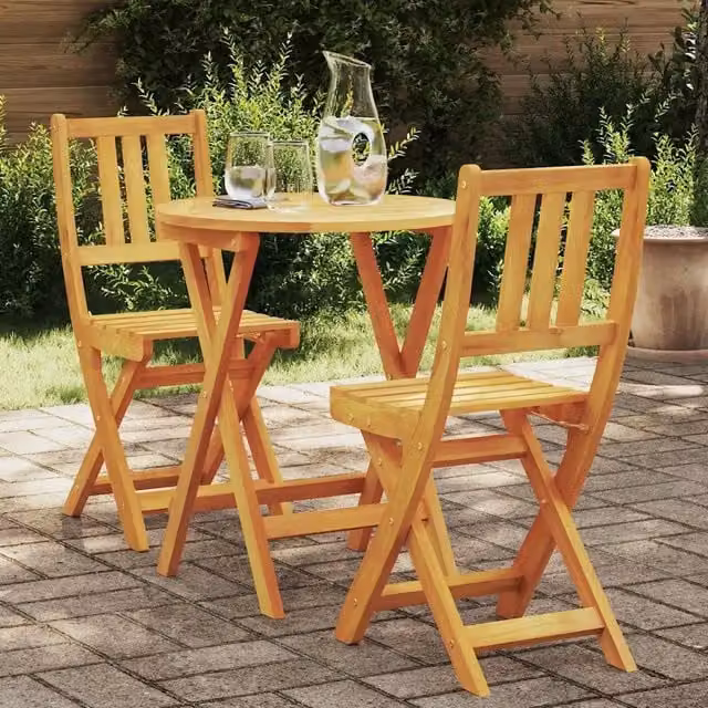 Set bistrot da giardino vidaXL in legno di acacia oliato marrone, composto da 3 pezzi