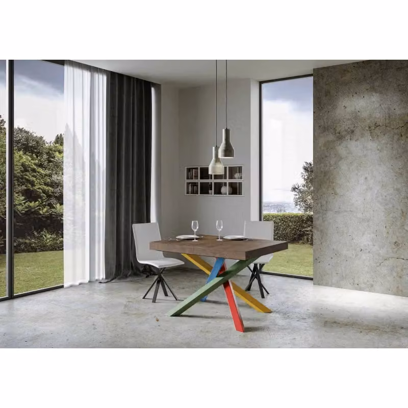 Tavolo allungabile Volantis Itamoby in finitura Noce con struttura in metallo e piano in MDF laminato L/P/H: 90 x 130/390 x 77 cm – 2