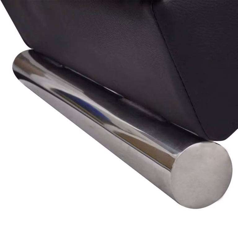 Chaise longue nera in ecopelle