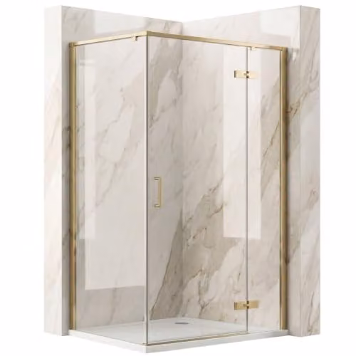 Rea - Box doccia Bruno 120 x 90 oro spazzolato 90 x 120-88,5 x 118,5 x 195 cm
