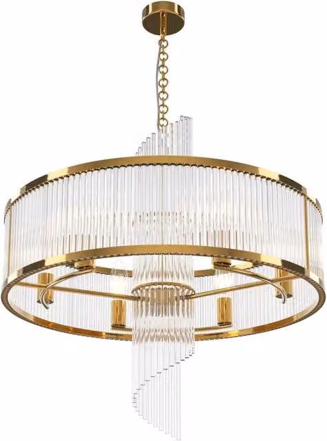 Maytoni Lampadario moderno Frame 6 luci E14 oro metallo vetro