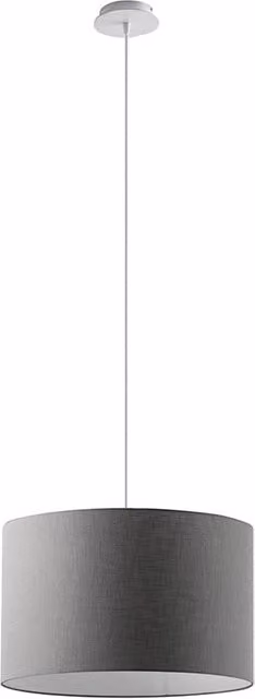 Lampada a Sospensione Rossini con Paralume Cilindrico Antracite - Struttura in Metallo Bianco - Attacco E27, Potenza 75W, IP20, Ø 48 x 30 x 150 cm