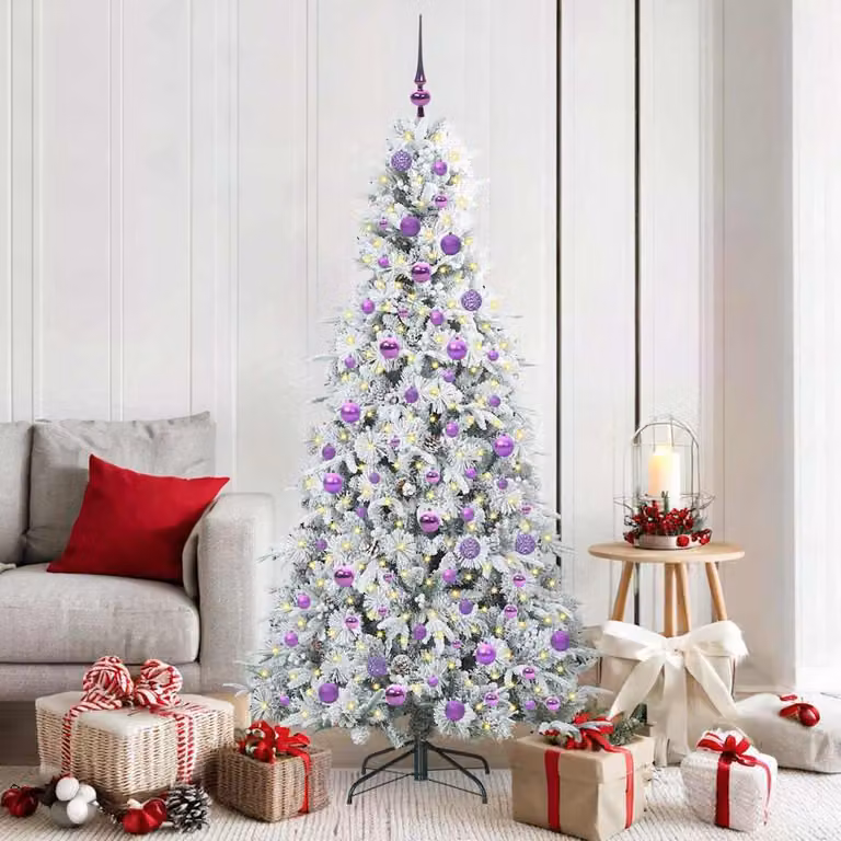 Maison Exclusive - Albero di Natale artificiale pieghevole, bianco, 180 cm, in PE e PVC