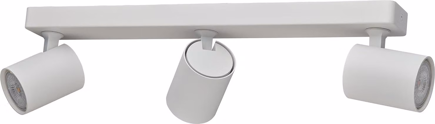 Oktaplex Bora barra spot in alluminio con lampadina GU10 dimmerabile a 3 livelli bianco caldo orientabile a 3 fiamme bianche