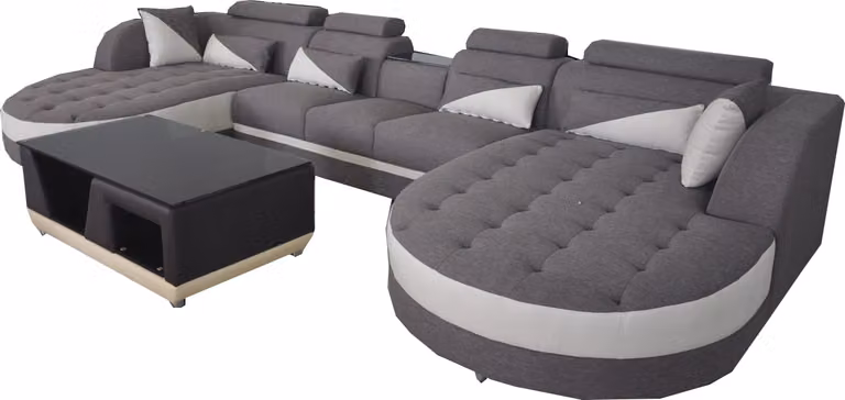 Ecksofa Design Eckgarnitur Eckcouch Sofa Wohnlandschaft Couch Polster Tisch USB