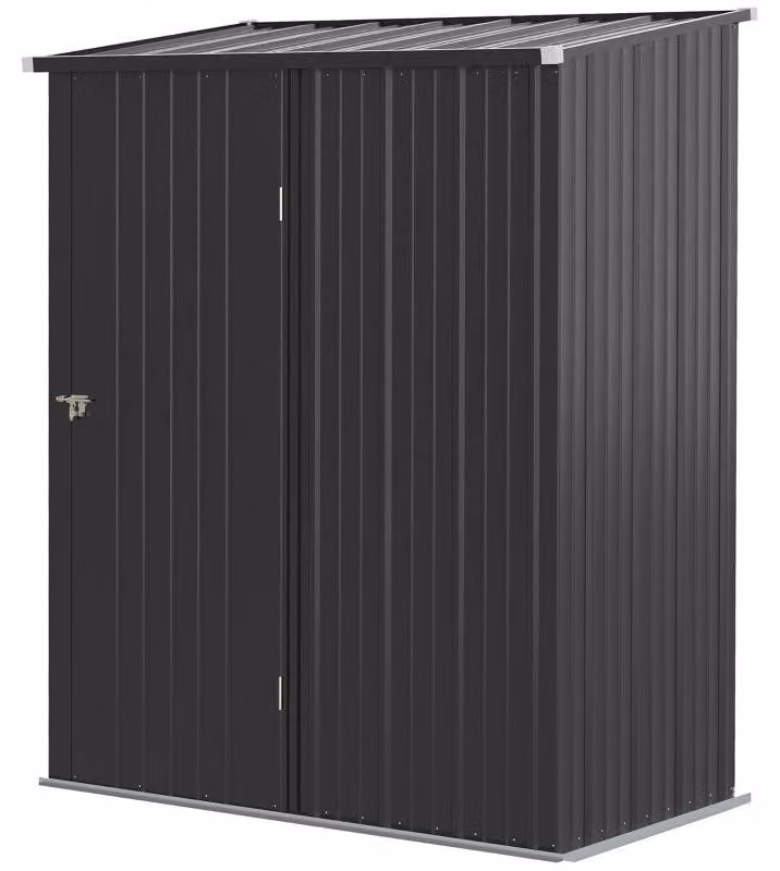 Capanno da giardino/ripostiglio con porta chiudibile a chiave | Colore: nero | Dimensioni: 161,5 x 94,5 x 196 cm