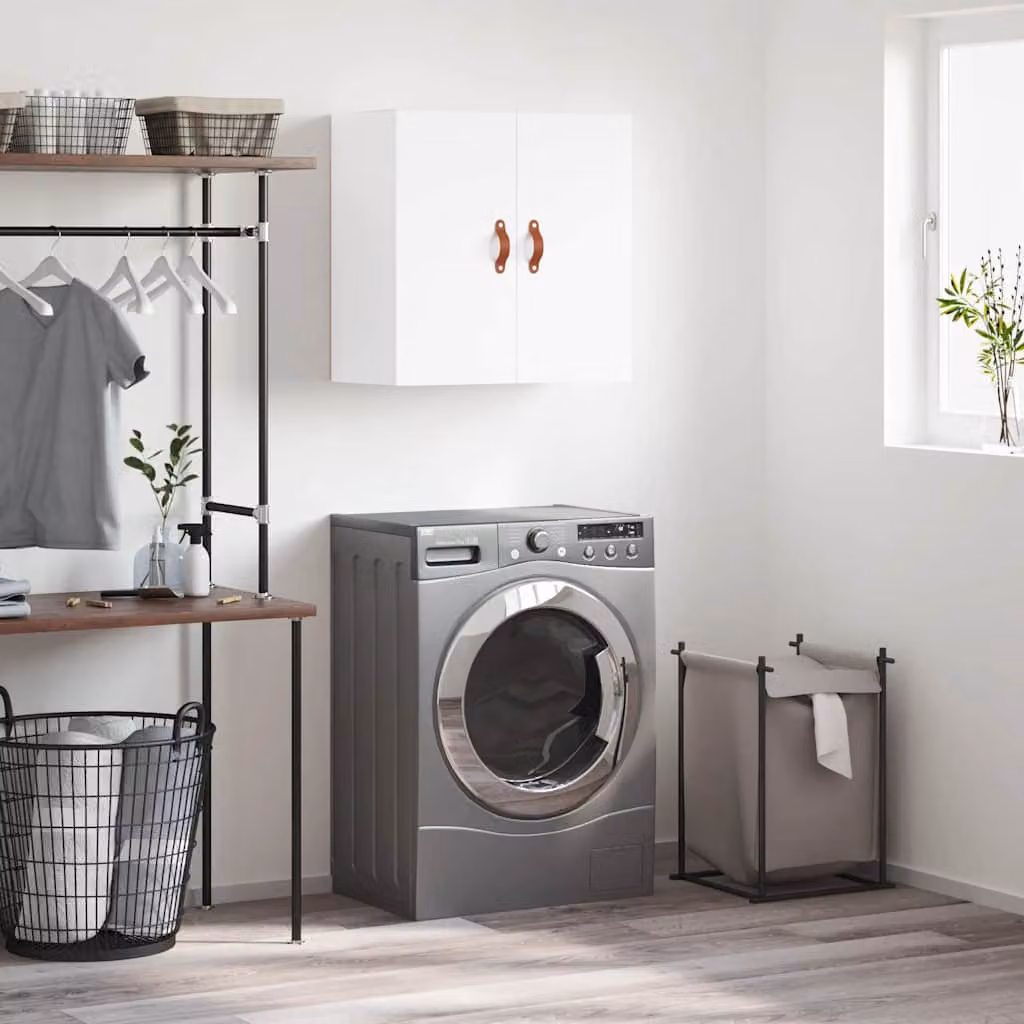 Armadietto a muro vidaXL bianco in legno con ante a battente L 60 cm, P 31 cm, H 60 cm
