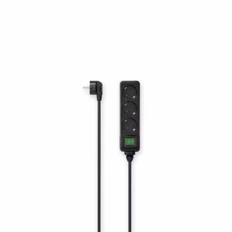 hama 00223005 hama striscia di prese a 3 vie con interruttore 3,0 m nero