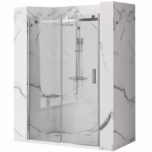 Rea - Porta Doccia 120 Cromo Destra Vetro Temperato Di Sicurezza Trasparente 8 mm (Cromo) 1,4x119,5x190cm
