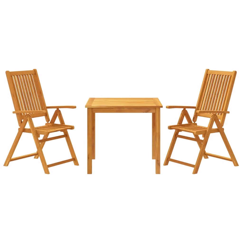Set da Pranzo per Giardino 3 pz 85x85x74 cm in Legno Massello di Acacia