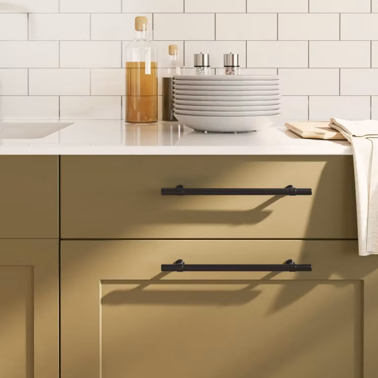 Set di 10 maniglie per mobili a barra vidaXL in acciaio inox nero opaco