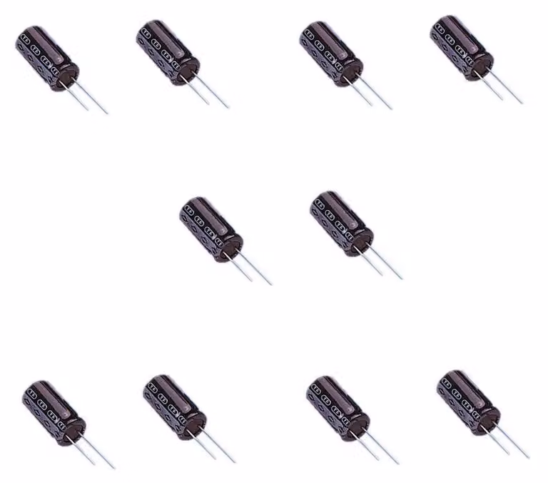 Set di 10 condensatori elettrolitici polarizzati, capacità 1000 µF, tensione 10 V