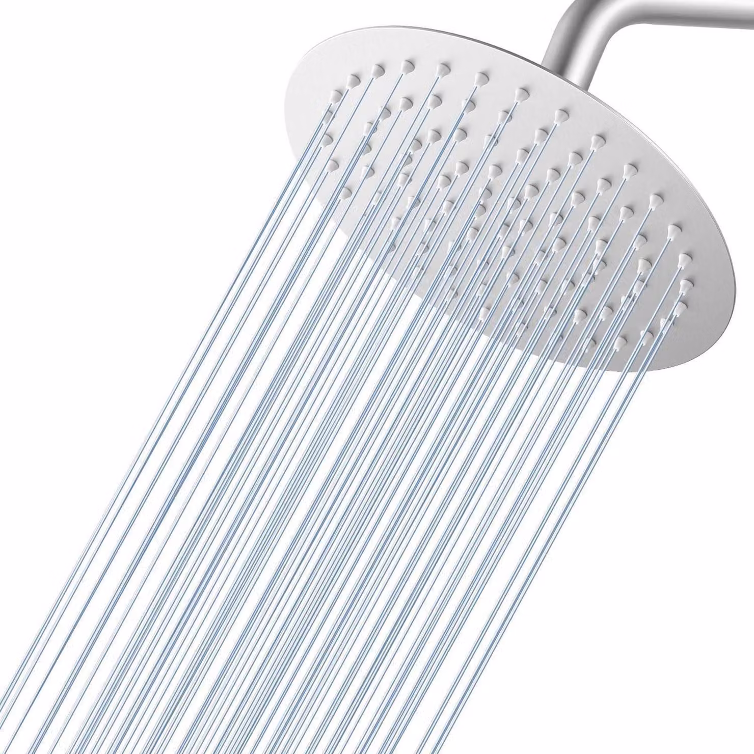 Doccia a soffione Regendusche, diametro 20 cm, rotonda, in acciaio inossidabile spazzolato, modello 304, con ugelli anticalcare e a risparmio idrico