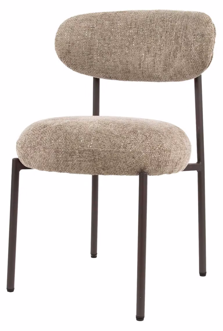 Sedia da pranzo FURNLUX rotonda crema e nera 52 cm / Colore principale: beige / Dimensioni: 52 x 81 x 57 cm