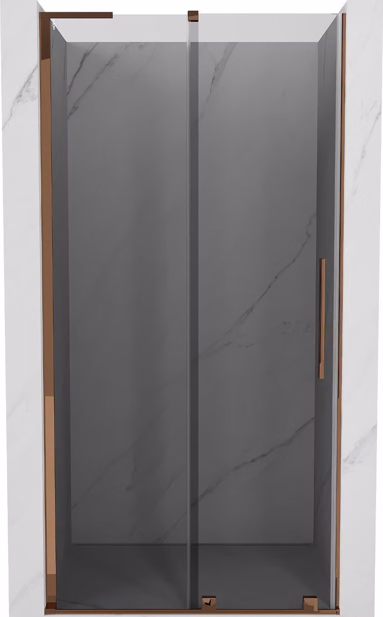 Mexen Velar L porta doccia scorrevole 110 cm, grafite, oro rosa - 871-110-003-41-60