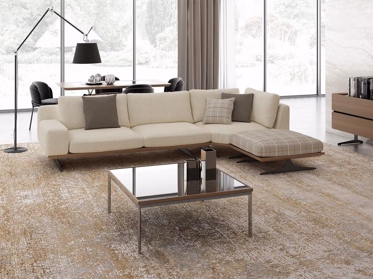 Luxus Ecksofa L-Form Design Polstermöbel Garnitur Wohnzimmer Couchtisch