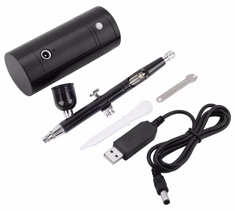 Mini compressore d'aria, pistola a spruzzo, ugello a 0,3 mm, capacità di 7 cc, ideale per verniciatura professionale