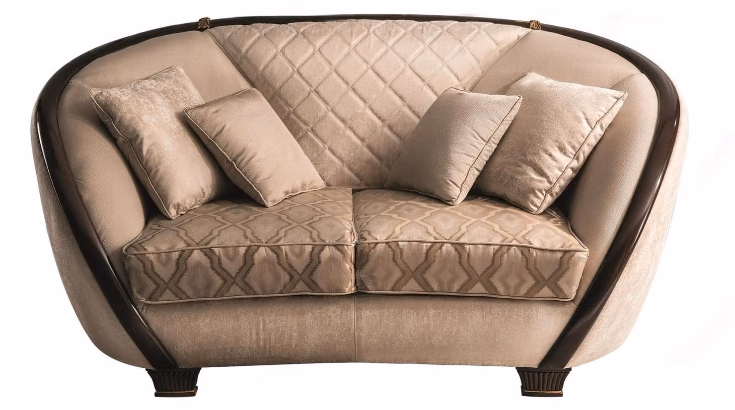 Wohnzimmer Stoff Couch Sofa 2 Sitzer Designer Couchen Couch Beige Textil Polster