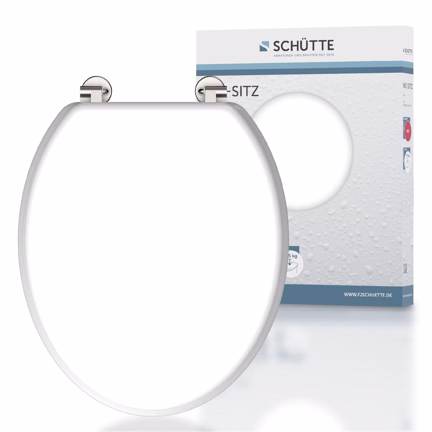 SCHÜTTE Sedile WC WHITE, coperchio WC con anima in legno, coperchio WC bianco 84000