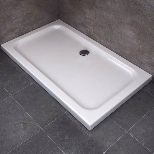 Piatto doccia rettangolare Laneri mod. Selene in acrilico bianco L: 120 cm, P: 70 cm, H: 5 cm – 1