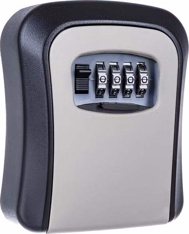 Verk 01882 Cassaforte a chiave con serratura a codice grigio-nero