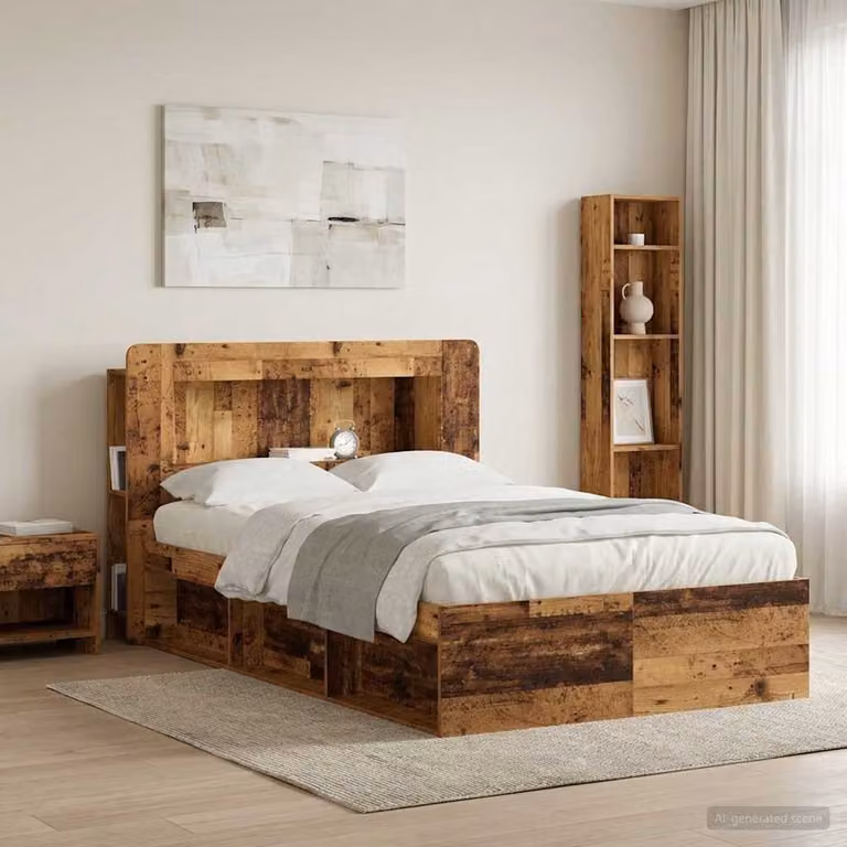 Testata del letto vidaXL in legno ingegnerizzato marrone con ripiano integrato per camera da letto L: 135 cm, H: 100 cm, P: 20,13 cm