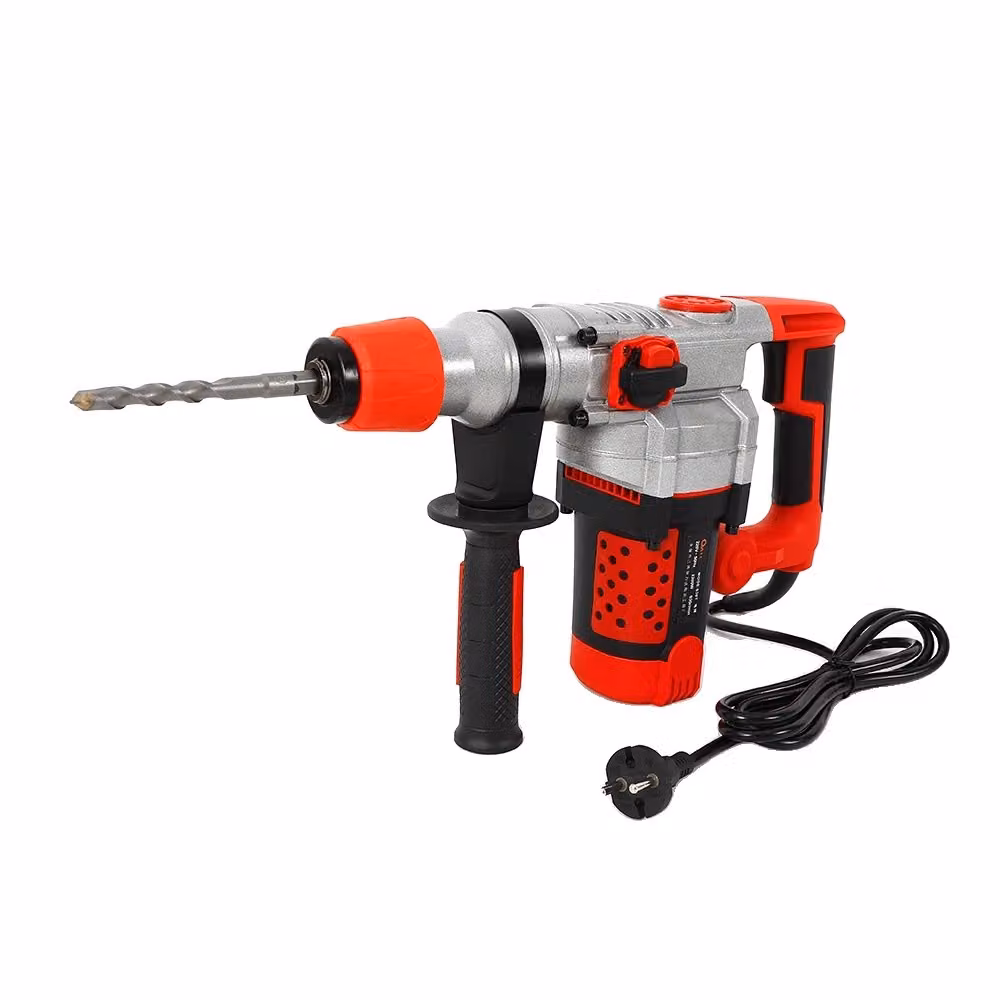 Martello perforatore da 2200W, alta velocità di 930 giri al minuto, frequenza di percussione di 3300 colpi al minuto, colore: rosso