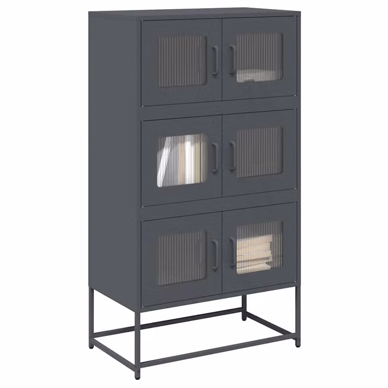 Credenza moderna vidaXL in metallo antracite L: 68 cm, P: 39 cm, H: 123 cm