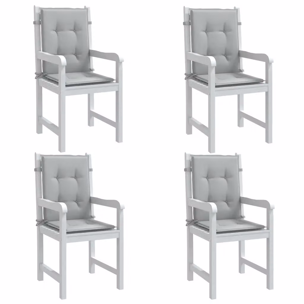 Set di 4 cuscini per sedia vidaXL in poliestere grigio mélange, antiscivolo e resistente ai raggi UV, L 100 cm x P 50 cm x H 4 cm