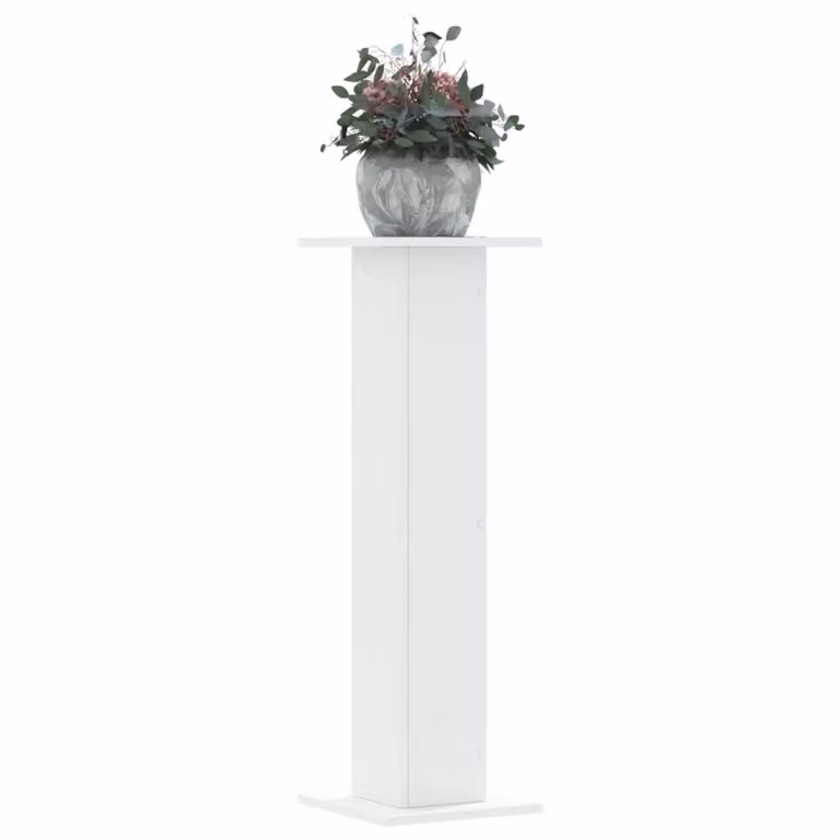 Set di 2 supporti per piante vidaXL in legno bianco, design moderno per giardino o terrazzo, L/P/H: 30 x 30 x 95 cm